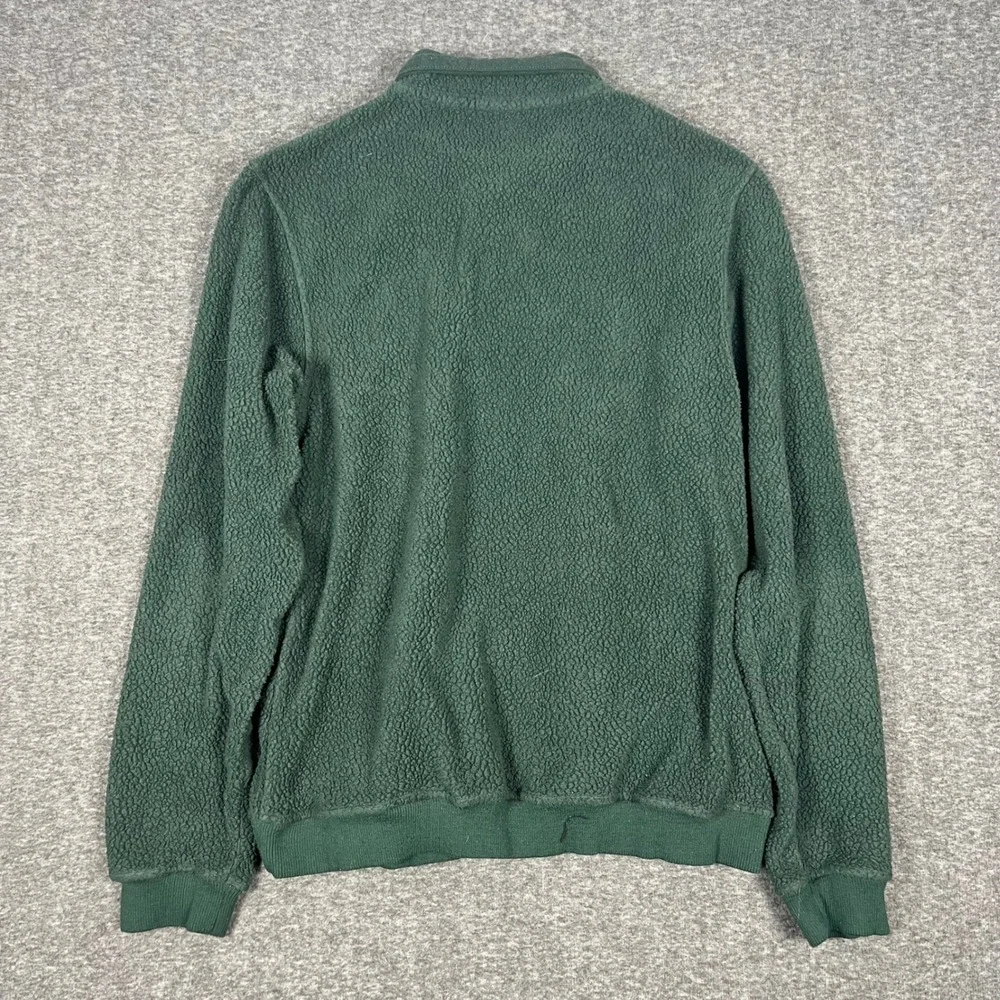 Patagonia Shearling Fleece Button Pullover Sweater Men Medium Green Henley 26140